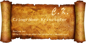 Czingráber Krisztofer névjegykártya